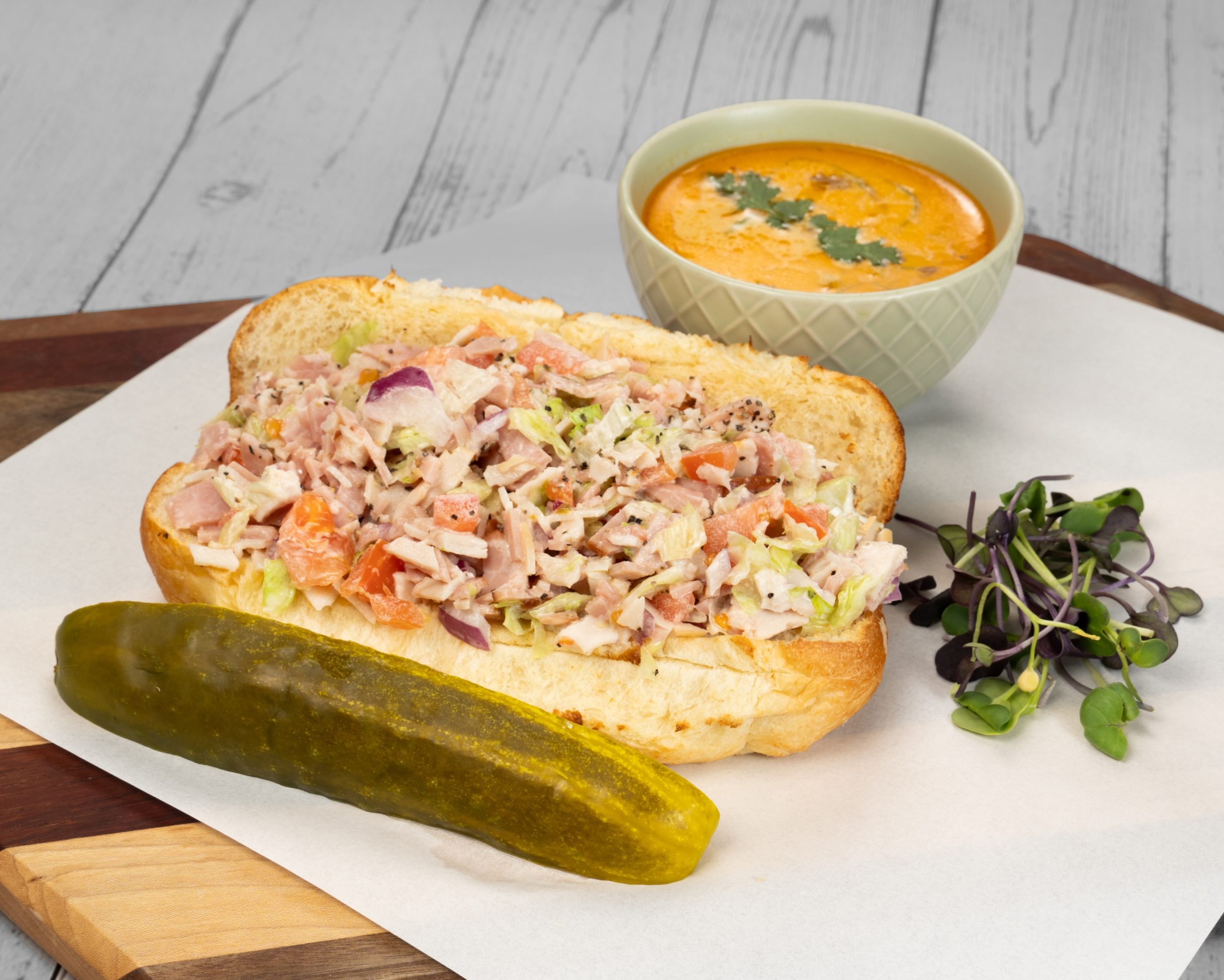 Chopped sandwich on soft roll